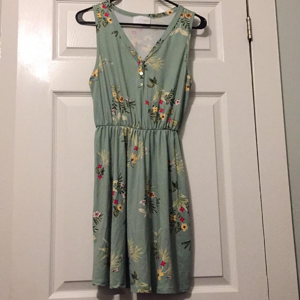French Grey Floral Dress size small